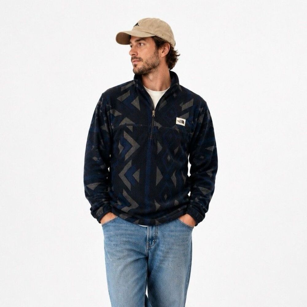 North Face Sz Medium 1/4 Zip Aztec Jacket Gordon Lyons Geometric Western Jacket